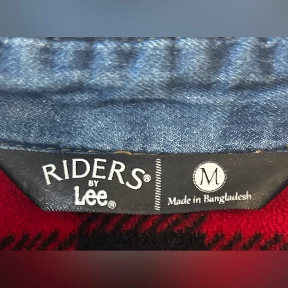 Riders By Lee Fleece Lined Denim Jacket Westerncore Women’s Medium - Picture 6 of 7